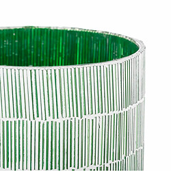 BigBuy Home Bougeoir Vert Verre Ciment 13 x 13 x 20 cm