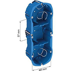 Schneider Electric boite cloison sèche - schneider multifix - 3 postes - profondeur 40 mm - diamètre 67 mm