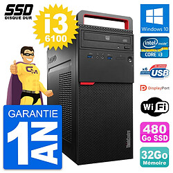 PC Tour Lenovo ThinkCentre M700 Intel i3-6100 RAM 32Go SSD 480Go Windows 10 Wifi - Occasion