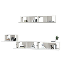 Avis vidaXL Ensemble de meubles TV 5 pcs Blanc Bois d'ingénierie