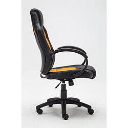 Decoshop26 Fauteuil chaise de bureau confortable hauteur réglable en synthétique orange BUR10158