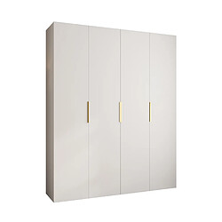 Abiks Meble Armoire à portes battantes Como 4 245,5/200/50 4 portes (blanc/doré)