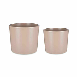 Ibergarden Set de pots Ø 22 cm Ø 27 cm 2 Pièces Beige Argile