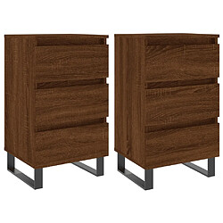 vidaXL Tables de chevet 2 pcs chêne marron 40x35x69 cm bois ingénierie