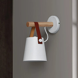 Acheter Wewoo Applique murale LED en bois Lit Lampe de chevet Veilleuse Moderne Abat-jour Nordic Home Decor (blanc)