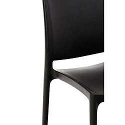 Decoshop26 Chaise de jardin en plastique noir design simple empilable 10_0000013 pas cher