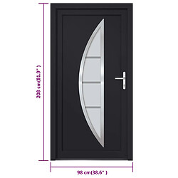 vidaXL Porte d'entrée anthracite 98x208 cm PVC pas cher