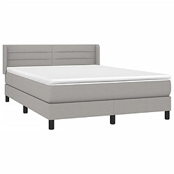 Avis Maison Chic Lit Adulte - Lit simple Lit à sommier tapissier avec matelas moelleux - Meuble de Chambre - Gris clair 140x190cm Tissu -MN24681