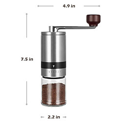 Universal Broyeuse manuelle cafetière artisanale avec bavure en céramique 6 réglable manivelle manuelle portative (ligne droite) | broyeuse manuelle