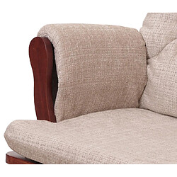 Avis Mendler Fauteuil relax HWC-C76, fauteuil à bascule Fauteuil à bascule avec pouf Tissu/Textile chenille (465g/m²) ~ crème, piètement foncé