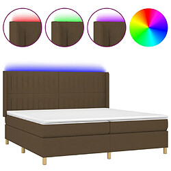 vidaXL Sommier à lattes de lit matelas et LED Marron foncé 200x200 cm