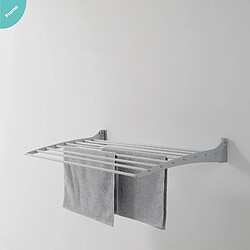 Acheter EyeAm Fold 60X2, Étendoir à linge mural pliable en acier et aluminium, 60x9x50 cm Gris 2 pièces