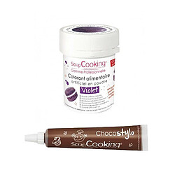 Scrapcooking Stylo chocolat + Colorant alimentaire Violet