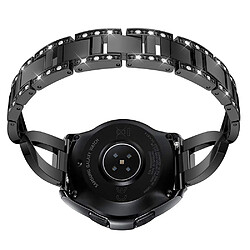 Avis Wewoo Bracelet pour montre connectée Samsung GearS3 / Ticwatch Pro / HUAWEI GT Universel 22mm Diamant Métal noir