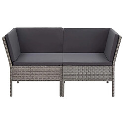 Acheter Maison Chic Salon de jardin 6 pcs + coussins - Mobilier/Meubles de jardin - Table et chaises d'extérieur Résine tressée Gris -MN46174