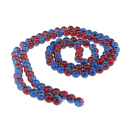 100pcs Perles De Verre Colorées Rondes En Vrac Espaceur Bricolage Rouge Et Bleu