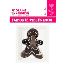 Graines Creatives 3 mini emporte-pièces inox - Bonhomme en pain d'épices