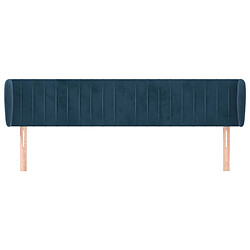 Avis Maison Chic Tête de lit scandinave avec oreilles,meuble de chambre Bleu foncé 203x23x78/88 cm Velours -MN17247