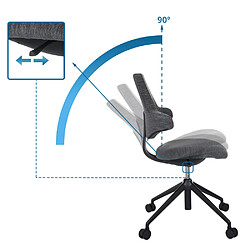 Chaise de bureau / siège-selle de cheval PALIANO gris hjh OFFICE