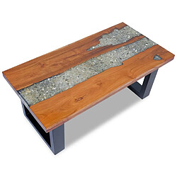 vidaXL Table basse Teck Résine 100x50 cm