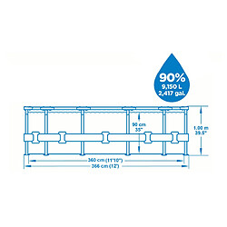 Piscine Hors-sol Tubulaire Bestway Steel Pro Max 366x100 cm Épurateur à Cartouche de 2 006 L/H Échelle