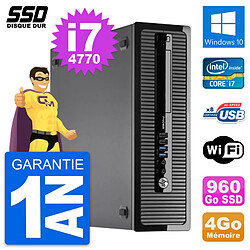 PC HP ProDesk 400 G1 SFF Intel Core i7-4770 RAM 4Go SSD 960Go Windows 10 Wifi - Occasion