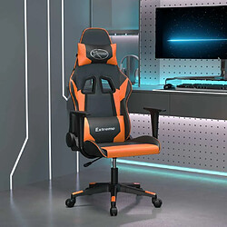 Maison Chic Chaise de jeu, Chaise gaming, Fauteuil gamer d'ordinateur,Chaise de Bureau Noir et orange Similicuir -GKD86310