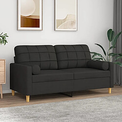 Maison Chic Canapé 2 places avec oreillers,Sofa de Salon,Canapé droit décoratifs noir 140 cm tissu -GKD852571