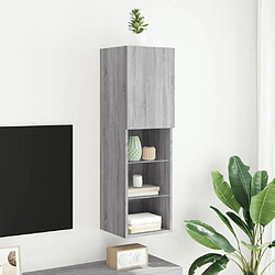 Acheter Maison Chic Meuble TV avec lumières LED, Banc TV pour salon, Meuble de rangement sonoma gris 30,5x30x102 cm -GKD46284