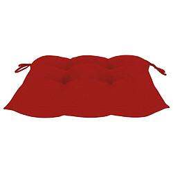 Acheter vidaXL Chaise à bascule avec coussin rouge Bois de teck solide