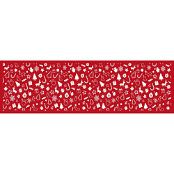 Alter Chemin de cuisine, 100% Made in Italy, Tapis antitache avec impression numérique, Chemin de table antidérapant et lavable, Modèle de Noël - Charity, cm 180x52