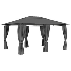 Avis Maison Chic Tonnelle | Pergola de jardin avec rideaux 4 x 3 m Anthracite -GKD38103