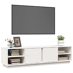 Acheter Maison Chic Meuble TV scandinave - Banc TV pour salon Blanc 156x40x40 cm Bois de pin massif -MN21461