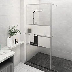 Maison Chic Paroi de douche | Écran de douche | Cloison de douche et étagère Chrome 80x195 cm Verre ESG&Aluminium -GKD26702