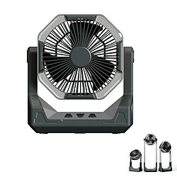 Ventilateur Portable, Réglage à 4 vitesses, Grande Batterie De 8000 mAh, Avec Lumière LED, Gris