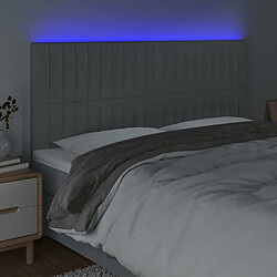 Avis Maison Chic Tête de lit scandinave à LED,meuble de chambre Gris clair 160x5x118/128 cm Tissu -MN66600