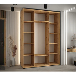 Avis Abiks Meble Armoire à portes coulissantes Davos 2 H235.2 x L160 x P45 3 portes coulissante (Chêne artisan/Chêne artisan/Noir)