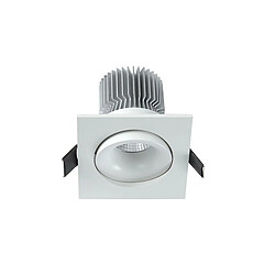 Acheter Inspired Downlight Encastré Pivotant Carré 8cm 7W COB LED 3000K, 550lm, Blanc Mat, Driver Inclus, 3 ans de Garantie