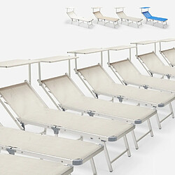 Beach And Garden Design 20 transats et chaise longue pliante de plage en aluminium Gabicce Gold