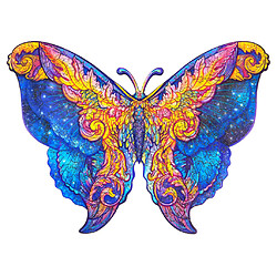 UNIDRAGON Puzzle en bois 199 pcs Intergalaxy Butterfly Moyen 32x23 cm