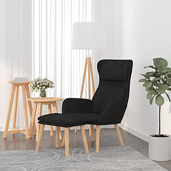 vidaXL Chaise de relaxation avec tabouret Noir Velours