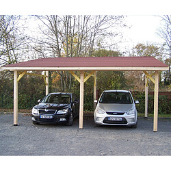 Carport 22.85m² bois naturel - av4563bm - HABRITA 