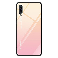 Wewoo Coque Pour Galaxy A70 Gradient Color Glass Case Jaune