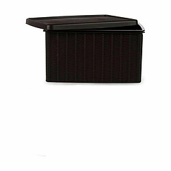 Avis Boîte de rangement avec couvercle Stefanplast Elegance latérale Marron Plastique 29 x 21 x 39 cm (5 Unités)