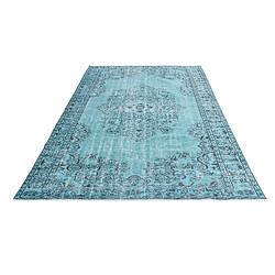 Avis Vidal Tapis de laine 277x173 Bleu Ultra Vintage