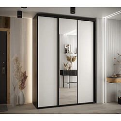 Abiks Meble Armoire à portes coulissantes Davos 3 235.2 x 170 x 45 3 portes coulissante (Noir/Blanc/Noir)