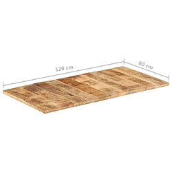 vidaXL Dessus de table bois de manguier solide 25-27 mm 120x60 cm pas cher