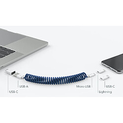 Vonmaehlen VONMAHLEN Câble tout-en-un USB A/micro USB+USB C+Lightning MFI Allroundo® Bleu