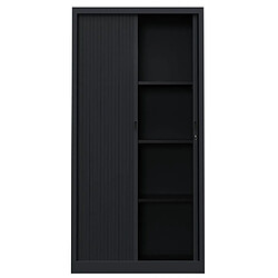 Acheter Pierre HENRY Armoire de bureau portes à rideaux 3 étagères anthracite.