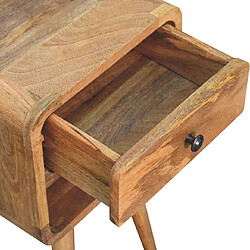 Avis Artisan Furniture Table de nuit mini en bois massif chêne courbée inférieure, table de nuit